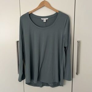 Athleta grayish green long sleeve top size large.